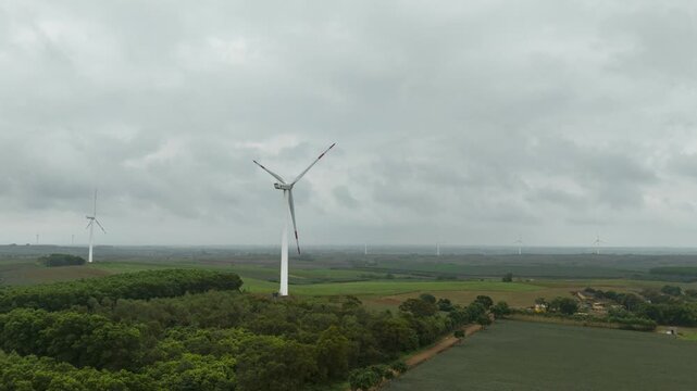 Aerial view of the Baltic wind farm in Xuwen County, Zhanjiang, Guangdong Province