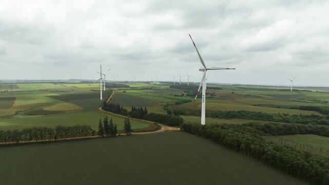 Aerial view of the Baltic wind farm in Xuwen County, Zhanjiang, Guangdong Province