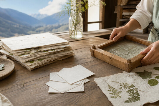 Bhutanese Desho Paper Workshop with Handmade Sheets
