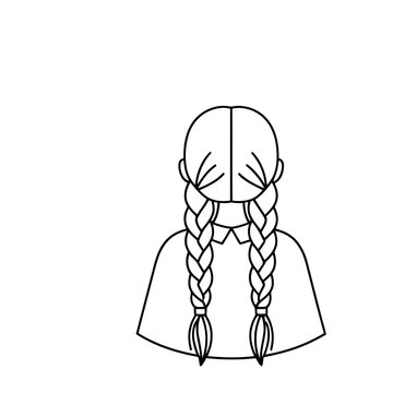 Illustration of a person with braided hair