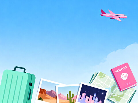 travel background with airplane
