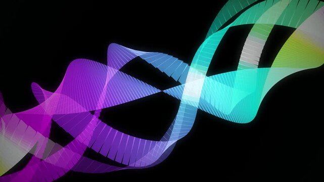 Geometric ribbon parallel lines twisting seamless loop motion