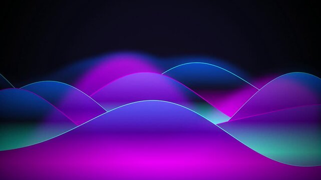 Minimalist mountain range waves purple loop motion background
