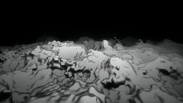 Monochromatic textured terrain flyover seamless loop background