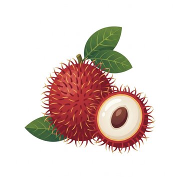 rambutan on white background