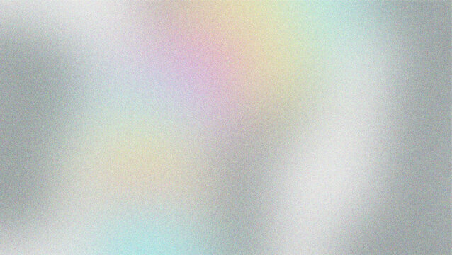 Colorful iridescent, holographic rainbow foil texture, gradient background for prints. Noise textured surface.