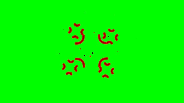 Cartoon Angry Symbol Animation Bruise Concept on Green Screen