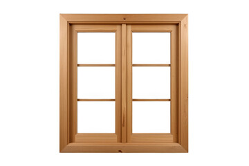 Fototapeta premium Square wooden double window frame with six open panes