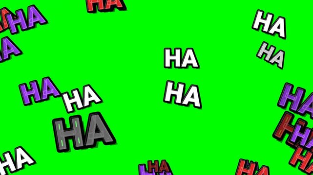ha ha on a green background the villains laughter to superimpose on the clip lettering in the style of comic book