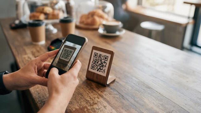Instant Payment NFC Smartphone Scanning Cafe QR Code Counter