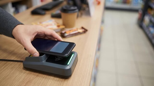 Nfc payment smartphone instant checkout for faster digital