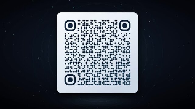 Animated QR code assembling and turning green after a successful scan verification