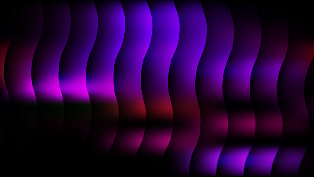 Wavy line with purple gradient colour and black background. Modern background with wavy and and gradient mesh colour.