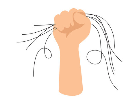 Hair Loss in Hand Illustration
