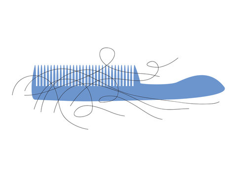 Hair Loss in Comb Illustration