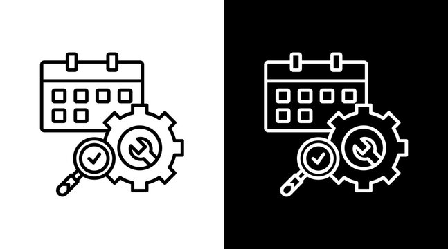 Predictive Maintenance Outline White Icon Set Design