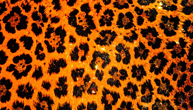 Bold Leopard Print Pattern Background in Neon Colors Trendy Animal Texture