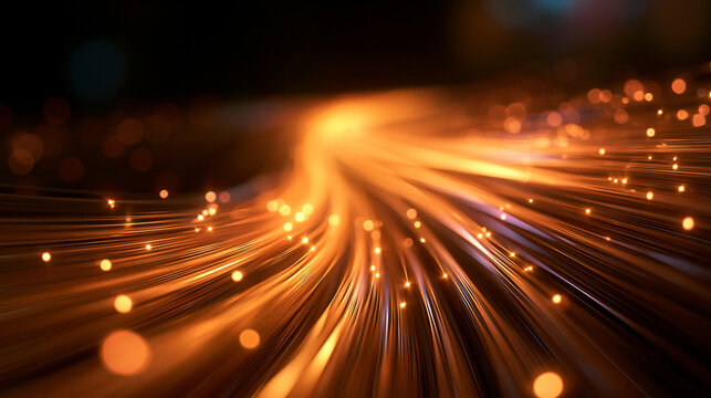 Fiber Optic Cables Transmitting High Speed Data Network