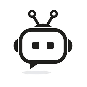 robot bot icon with bubble talk