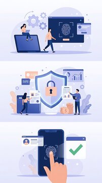 Digital security and biometric authentication concept illustration