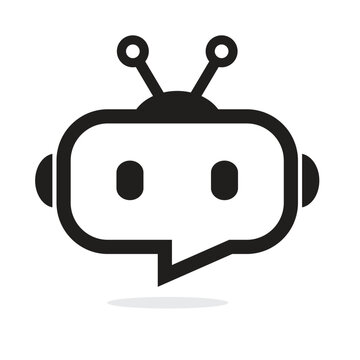 robot bot icon with bubble talk
