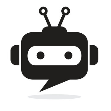 robot bot icon with bubble talk
