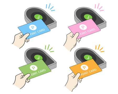 Isometric Angle Hand Touching Point Card Reader