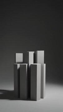 Abstract 3D Monochrome Pillars Animation Generative AI