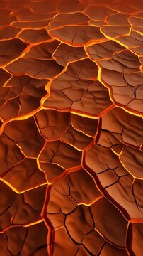 Cracked Magma Earth with Glowing Lava Generative AI