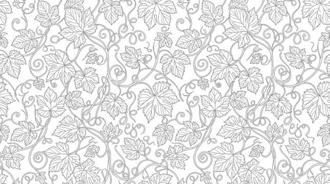 Grapevine pattern, vintage botanical illustration