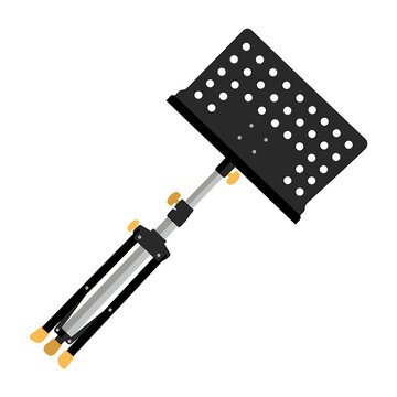 Isometric illustration of a hand guard for mandoline slicer designed for safe vegetable slicing and kitchen food preparation