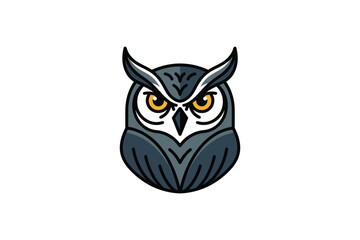 Fototapeta premium Stylized graphic illustration of a wise owl face.