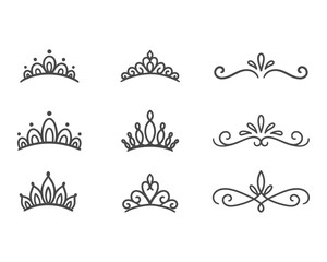Elegant Crown and Tiara Designs for Jewelry or Fashion Accessories © Md