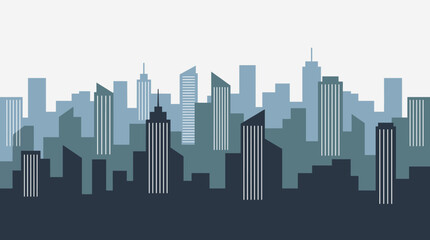 Fototapeta premium An artistic representation of an urban skyline, ideal for themes related to city life, highlighting the architectural beauty and vibrant spirit of metropolitan landscapes in a modern style.
