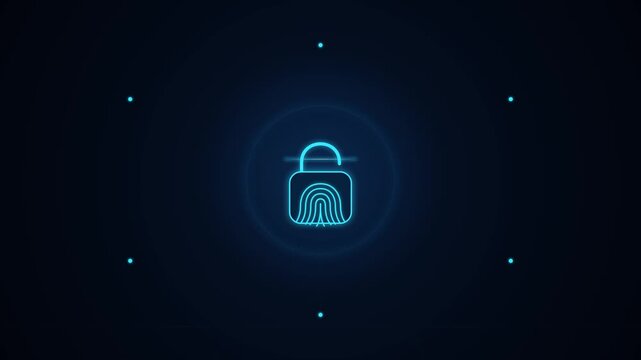 Passkey Authentication with Fingerprint and Digital Lock Security Animation