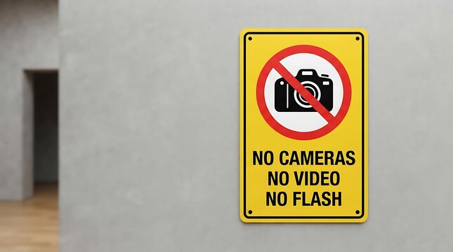 No Flash Sign Museum Security Board