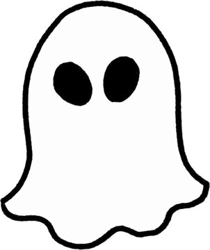Cute white ghost Halloween icon