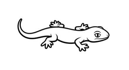 Fototapeta premium Simple line drawing of a lizard.