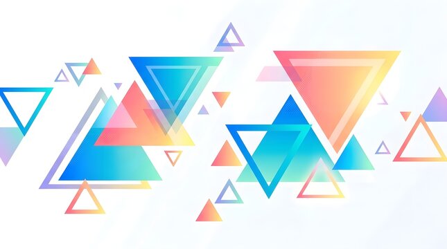 Abstract background featuring holographic triangles and glowing neon shapes geometric pattern abstract