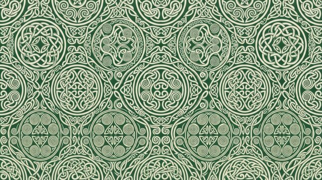 Green vintage ornamental pattern background design with arabic design floral ornament retro texture decorative motif islamic art