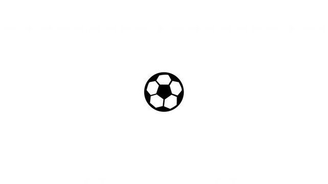 Ball Icon Animation Simple Bounce and Rotate White Black Color Loop Transparent Background