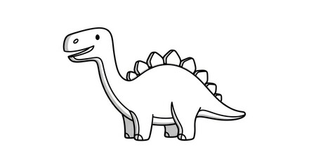 Fototapeta premium Smiling Stegosaurus Dinosaur Cartoon Character.