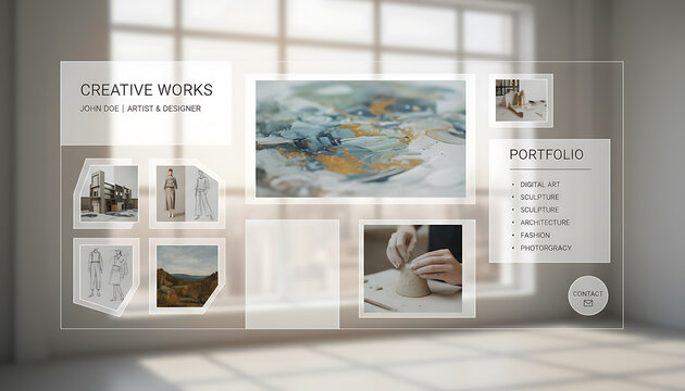 Creative Works Display Board in Bright Studio