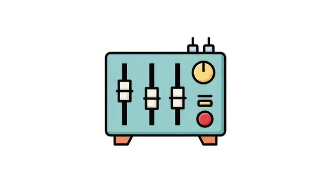 Vintage style radio device illustration.