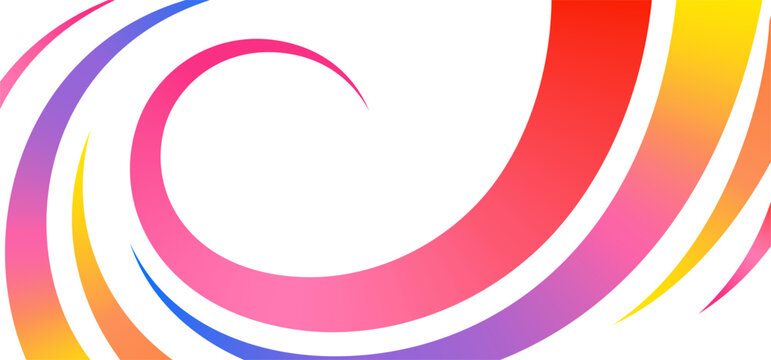 Swirl Color Ribbons Background. Abstract Dynamic Gradient Wavy Lines Vector Pattern. Rainbow Color Dynamic Lines Spiral Graphic Design.