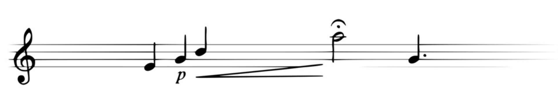 Music notes set with minimalist line art featuring treble clef, musical notation, staff lines, eighth notes and quarter note