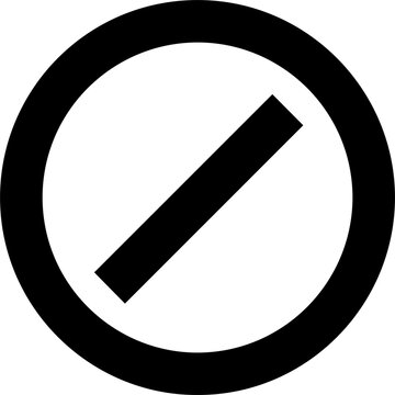 Prohibited or banned sign within a solid circle icon vector design