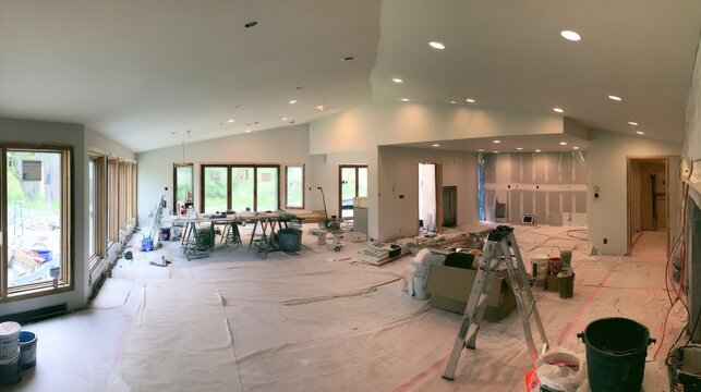 House living room under renovation