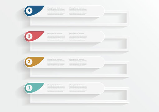 Infographics design template, 3D Business concept with 4 steps or options.infographics options template with paper sheets