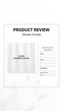 Product Review Shutter Curtain Mockup in White Magazine Style